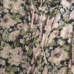 Abercrombie &Fitch Womens Floral Ruffle Wrap Bodysuit